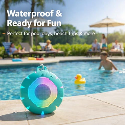 HEYSONG Waterproof Shower Bluetooth Speaker, Durable & Portable with Clear Sound, Ideal for Shower, Pool, Beach & Kayaking – Great Gift for Girls, Women & Men - color: Blue