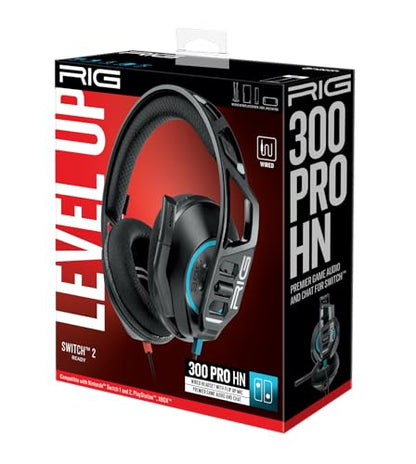 RIG 300 PRO HN Wired Gaming Headset | For Nintendo Switch, Switch 2 - Universal 3.5mm - Flip-to-Stow Mic, 40mm Speakers, 1.2-meter cable – Black/Blue/Red - color: Black / Red / Blue