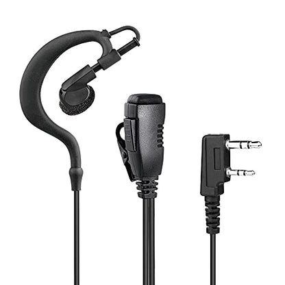 Two Way Radio Earpiece with PTT Compatible with Kenwood 2.5mm+3.5mm 2-Pin Walkie Talkie Headsets Single Wire Mic Headphone