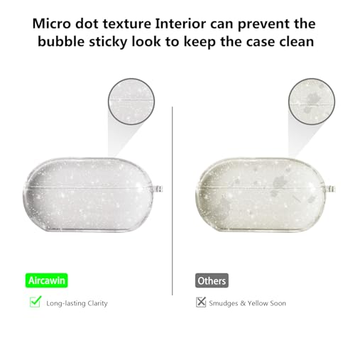 Aircawin for Beats Solo Buds Case Clear Glitter,Cute Sparkly Bling Design | Soft TPU for Beats Solo Buds Case Cover,Shockproof Cover for Beat Solo Earbuds with Keychain and Cleaning Pen-Glitter - color: Glitter