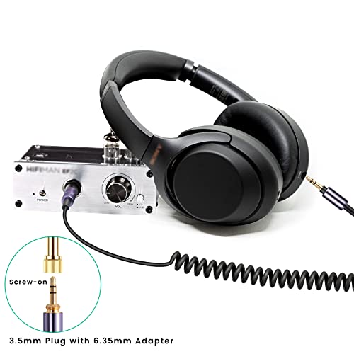 WH-1000XM3 Coiled Audio Cable for Sony WH-1000XM4, WH-1000XM2 Headsets | 1/8" Extension Cord with 1/4" Adapter for PS5 PS4 PC Smartphone Xbox One, 4ft to 14ft Long
