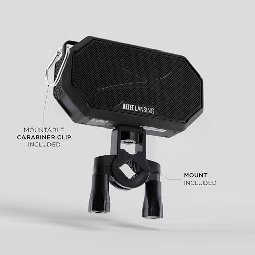 Altec Lansing Portable Bluetooth Speaker HYDRAMINI 2.0, IP67 Waterproof, Portable Speaker, 12h Playtime, Wireless Pairing, USB-C Quick Charge, Magnetic Bluetooth, Voice Assistant Integration - color: Black