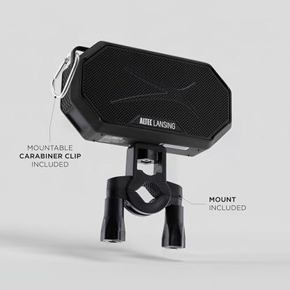 Altec Lansing Portable Bluetooth Speaker HYDRAMINI 2.0, IP67 Waterproof, Portable Speaker, 12h Playtime, Wireless Pairing, USB-C Quick Charge, Magnetic Bluetooth, Voice Assistant Integration - color: Black