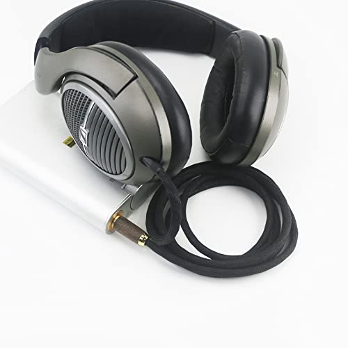 NewFantasia 4.4mm Balanced Male 6N OCC Copper Silver Plated Cord 4.4mm Balanced Cable Compatible with Sennheiser HD598 HD598 SE, HD560s HD598 Cs, HD598 SR, HD599 HD620S Headphone Walnut Wood Shell