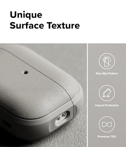 Ringke Onyx Magnetic for AirPods Pro 3 Case [Compatible with MagSafe] Oil & Dirt Resistant Feels Good in The Hand Non-Slip Lightweight Cover with Carabiner - Warm Gray - color: Warm Gray, size: AirPods Pro 3