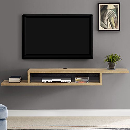 Martin Furniture Asymmetrical Audio/Video Console Shelf, 72", Burba Bank - color: Burba Bank, size: 72"