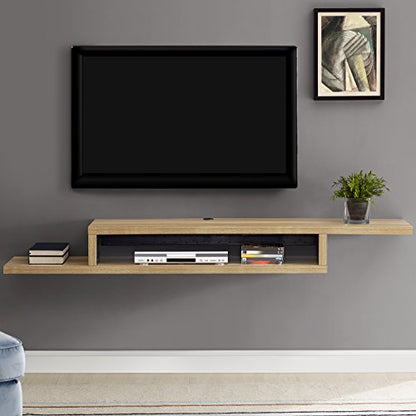 Martin Furniture Asymmetrical Audio/Video Console Shelf, 72", Burba Bank - color: Burba Bank, size: 72"