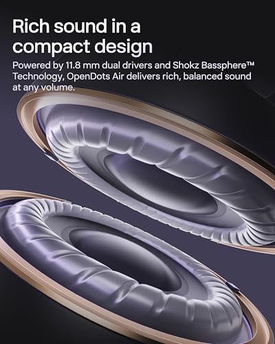 SHOKZ OpenDots Air Open-Ear Clip-On Bluetooth Earbuds, Purple,Touch Control - color: Daybreak Purple