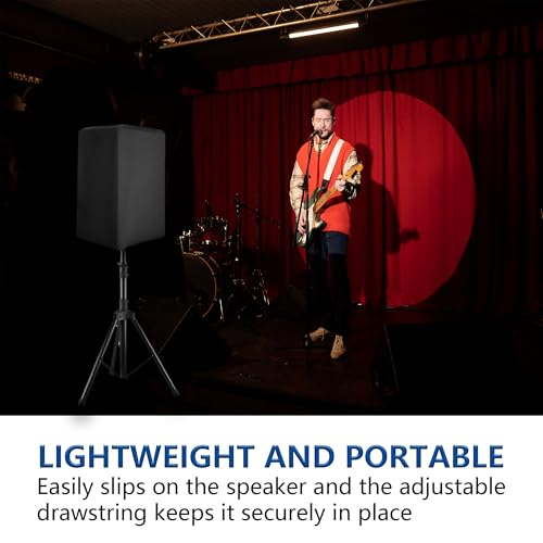 Musiin 15'' Outdoor Speaker Cover, Waterproof UV-Proof Oxford Cloth | Dust-Proof,Bottom Drawstring Fastening Design,Suitable for Upright PA/DJ Speaker Protection Cover(2 Packs)