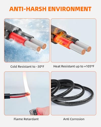 CONEPY 18게이지 와이어, 18 AWG 2 컨덕터 자동차 와이어, 18/2 케이블, 30.5m(100피트) | 무산소 주석 도금 구리 18 AWG 와이어, 자동차, 해양, 태양열, RV, 조명용 PVC 절연 유연한 12V 2 와이어 케이블 - size: 100피트, style: 18AWG