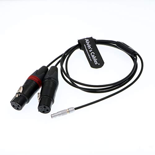 Alvin's Cables Dual XLR 3 Pin Female to 5 Pin Male Audio Input Cable for Arri Alexa Mini - color: Straight 5pin