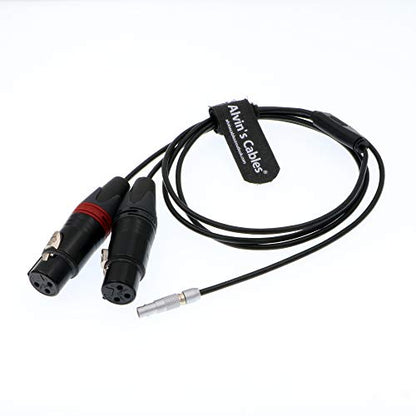 Alvin's Cables Dual XLR 3 Pin Female to 5 Pin Male Audio Input Cable for Arri Alexa Mini - color: Straight 5pin