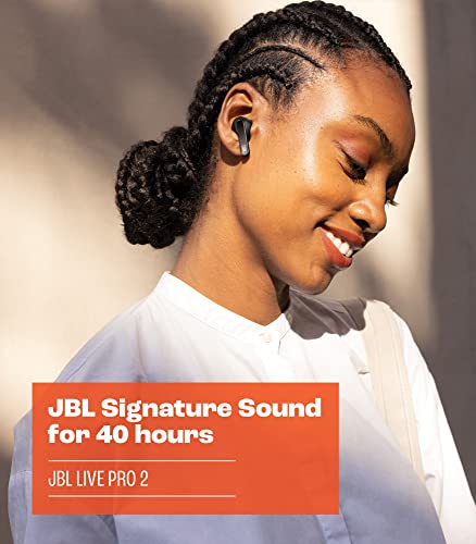 JBL Live Pro 2 TWS - Noise Cancelling Earbuds - Rose | JBL Signature Sound, True Adaptive Noise Cancelling with Smart Ambient, 40 1030 hours of playback with wireless charging - color: Rose