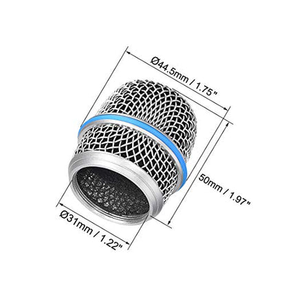 uxcell Microphone Mesh Grill Metal Windscreen with Black Interior Foam Filter for
