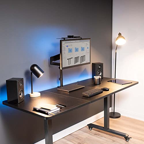 VIVO 13 inch Over Under VESA Monitor Shelf Mount, Holds Media Devices, Speakers, Routers, and More, Fits VESA 75mm, 100mm, 200mm, Black, MOUNT-SF01M