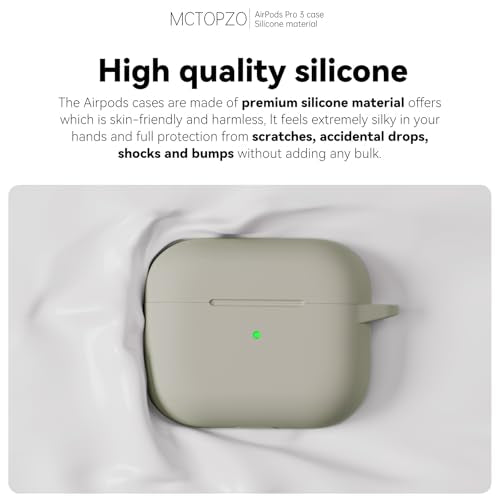for AirPods Pro 3 Case 2025,Come with Cleaner Kit,Khaki | Silicone Protective Cover for Airpod Pro 3rd Generation Case with Keychain,for Women Men,One-Piece Design,Shockproof - color: D-Khaki