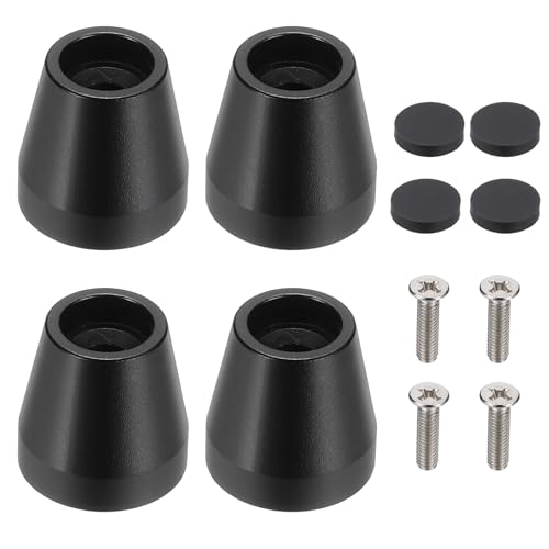 MECCANIXITY 4Pcs Speaker Isolation Pad Feet, 15x15mm Shockproof Aluminum Alloy Vibration Isolation Speaker Shock Base Pad Cone Base with Screws & Rubber Pads for Audio Equipment, Black - color: Black, size: 15x15mm