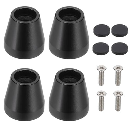 MECCANIXITY 4Pcs Speaker Isolation Pad Feet, 15x15mm Shockproof Aluminum Alloy Vibration Isolation Speaker Shock Base Pad Cone Base with Screws & Rubber Pads for Audio Equipment, Black - color: Black, size: 15x15mm