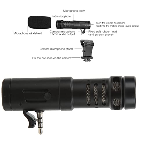 VBESTLIFE Universal 3.5mm Mobile Phone & Camcorder Camera Video Mic for Live Conference & Vlog