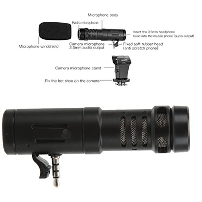 VBESTLIFE Universal 3.5mm Mobile Phone & Camcorder Camera Video Mic for Live Conference & Vlog