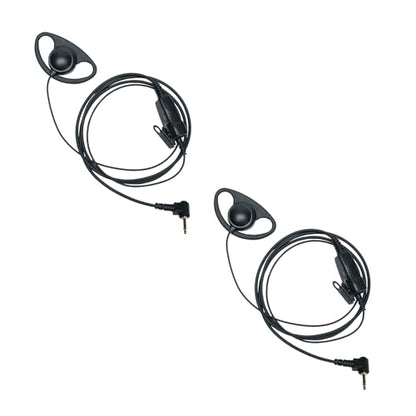 D-Shape Headset Earpiece with PTT Mic Compatible with Motorola Talkabout - size: 2pack