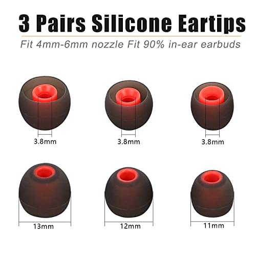 Universal Ear Fins Earhooks, Silicone Earbuds Tips, Replacement Ear Tips - size: Ear Tips-LMS Earhook