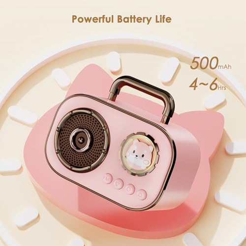 Wireless Bluetooth Speaker, Cute Mini Portable Speaker, Loud Sound,4H Playtime, Mic,TF/SD Card, Aux Line,Water-Proof for iOS Android Smartphone Home Office Gift Ideas White - color: White