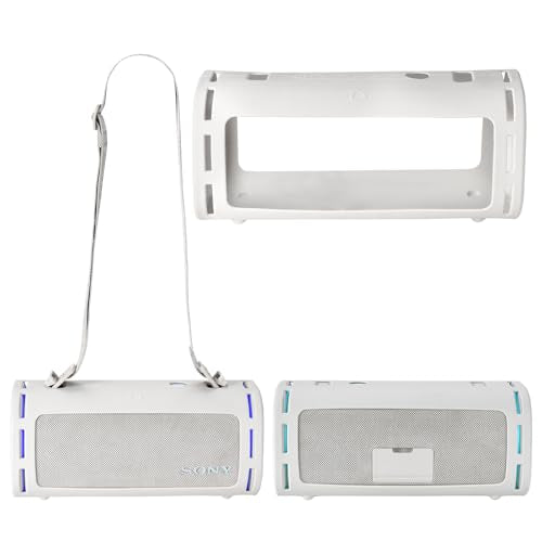 Silicone Case Compatible with Sony ULT Field 5 Portable Bluetooth Speaker, Protective Cover for Sony ULT Field 5 Speaker Accessories (White) - color: white