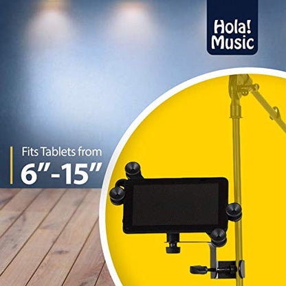 Hola! Music HM-MTH Microphone Music Stand Tablet Smartphone Holder Mount - Fits Devices from 6 to 15 Inch - size: 1 Pack