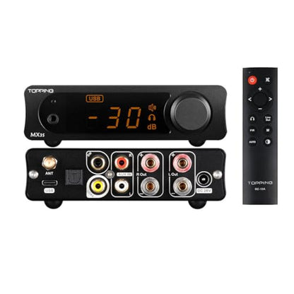 Topping MX3s Headphone Amplifier HiFi DAC Amp AK4377 Chip USB/Bluetooth/Opt/Coax/AUX Input Desktop Home Audio Headphone Amps for Subwoofer/Passive Speaker