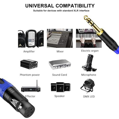 1/4 TRS to Dual XLR Cable, 1/4 Inch (6.35mm) to XLR Dual Y-Splitter Breakout Lead Microphone Cord (1/4 TRS to Dual XLR Female Cable 10 FT) - size: 1/4 Inch TRS to Dual XLR Female - 10 FT