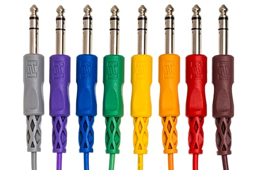 Hosa CSS-890 1/4-inch TRS Male to 1/4-inch TRS Male Patch Cable 8-Pack - 3 Foot