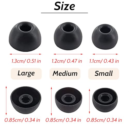 Silicone Tips Replacement Earbuds Tips for Beats Studio Buds/Beats Fit Pro Ear Tips Eartip Fit in The Charging Case Ear Covers, S/M/L, 6 Pairs, Black - color: Black
