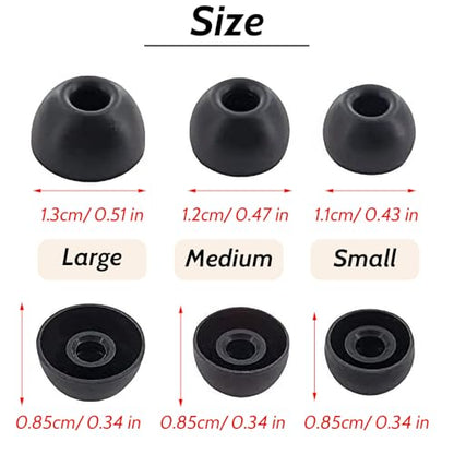 Silicone Tips Replacement Earbuds Tips for Beats Studio Buds/Beats Fit Pro Ear Tips Eartip Fit in The Charging Case Ear Covers, S/M/L, 6 Pairs, Black - color: Black