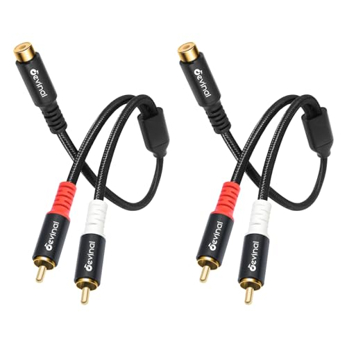 RCA Y Adapter 1 Feamle to 2 Male RCA Splitter, subwoofer Splitter Cable Gold Plated 10 inch