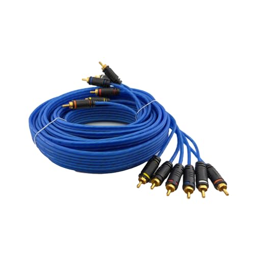 Orion Wired CR66CH 6-Channel RCA Cable, 17-Ft Blue CCA Car Audio Interconnect, RCA Male to Male Straight Connectors, Amplifier, Speakers, Home Theaters, Subwoofers, Hi-Fi Systems & DSP Signal Cable - style: 6 CH - 17 FEET