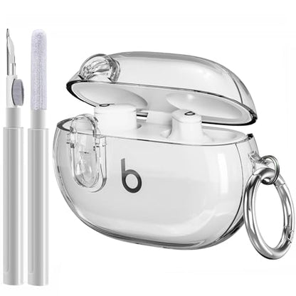 Beats Studio Buds/Studio Buds Plus Case Cover Clear 2021/2023 Men Lock Clip with Cleaner Kit, GARTOO Protective Case for Women Girls Kids Clear - color: Clear