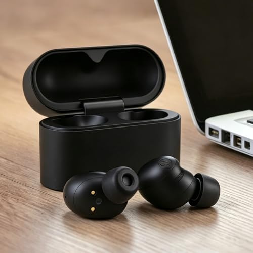 Memory Foam Replacement Earbud Tips for Sony WF-1000XM6 / WF-1000XM5 | Internal with Dust Mesh, Soft Foam Eartips with Portable Storage Box (4 Pairs, Black, XS/S/M/L)