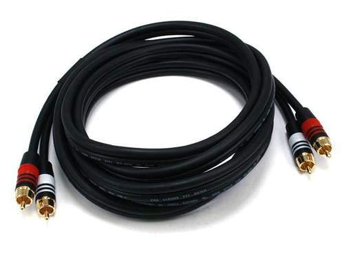 Monoprice 102864 6' Premium 2 RCA Plug to 2 RCA Plug 22AWG Cable - Black - size: 6ft