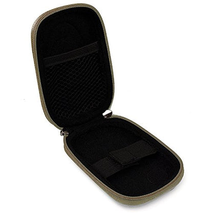 Vangoddy Hard Shell EVA Carrying Case with Carabiner and Dual Zipper for Hearing Aids, In-Ear Monitors, Small Medical Devices, Earbuds and Accessories - Gun Metal - color: Gun Metal