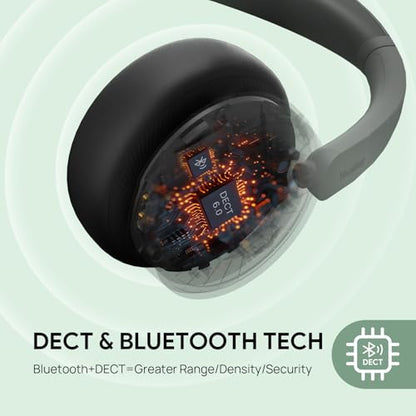 Yealink WH64 Hybrid Mono DECT Dongle & Bluetooth Wireless Teams Headset | Single On Ear Work Headphones for PC, Laptop, Cell Phone, 492ft Range, 3X Mic Noise Canceling, 26H Talk Time - style: WH64 Hy-Mono Teams( DECT Dongle)