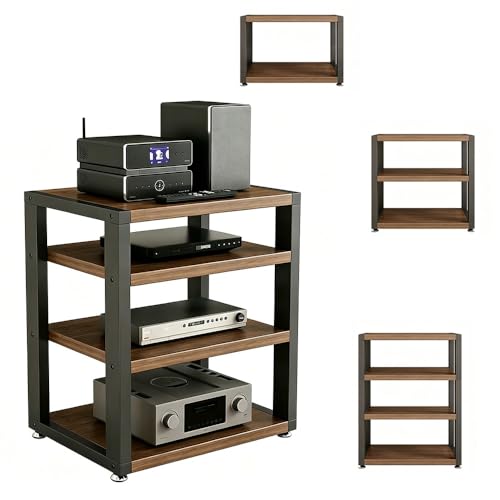 Desktop Audio Cabinet CD Record Player Stand Audio Rack, 2/3/4 Tier AV Component Media Stand, HiFi Rack Corner Shelf Stereo Cabinet for Gaming Room(4-Tier/45x35x55cm) - size: 4-Tier/45x35x55cm