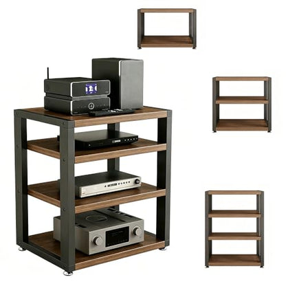 Desktop Audio Cabinet CD Record Player Stand Audio Rack, 2/3/4 Tier AV Component Media Stand, HiFi Rack Corner Shelf Stereo Cabinet for Gaming Room(4-Tier/45x35x55cm) - size: 4-Tier/45x35x55cm