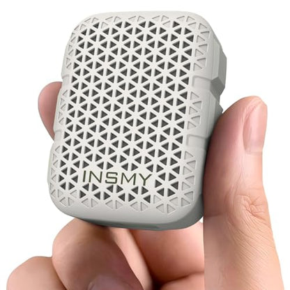 INSMY Wearable Bluetooth Speakers IP67 Waterproof Clip On Small Speaker | Portable Personal Speakers,Clean Sound,Stereo Pair,Wireless,ENC Built-in Mic,Lightweight for Golf Work Pool Gift (White) - color: white