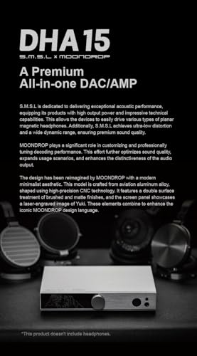 SMSL x MOONDROP DHA15 DAC/AMP Dual CS43198 DSD256 32Bit/382kHz Decoder Headphone Amplifier 4-pin XLR +4.4mm +6.35mm Earphone Jack with Remote Control