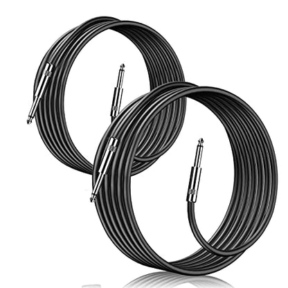 2-Pack 50ft 1/4" TS Cable Pro Audio Stereo Interconnect Instrument Cord - size: 50 Feet