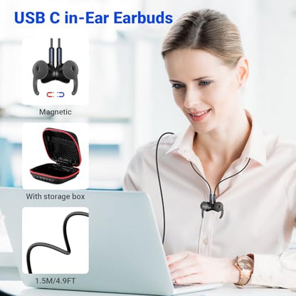 USB C Headphone Wired Earbuds for iPad Pro A16 11th/iPhone 17 16 15