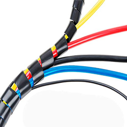 65FT XHF 4mm(Wrapping Range:1.5mm-10mm) Spiral Cable Wrap Cord for Computer Electrical Wire Organizer Sleeve Hose RoHS Black - size: Dia 4MM-Length 20M