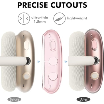 Cute Pink Starfish Clear Case for Airpods Max Headphones Kawaii Sea Print Soft TPU Ear Cups Cover Anti-Scratch Silicone Ear Pad Protective Case Girls Headband Cover for Apple Airpods Max - color: Starfish shell 08