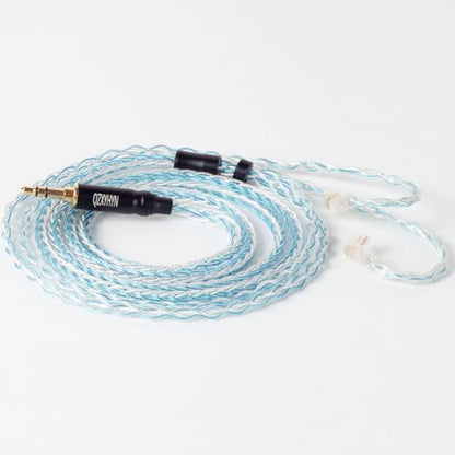 8 Core Braided Headphone Upgrade Cable, Headphone Replacement Cable, Silver-Plated Copper Upgrade Cable for KZ ZS10 Pro ZSX ZSN Pro AS16 CCA CA4 A10(Silver Blue, C PIN 3.5MM) - size: C PIN 3.5MM